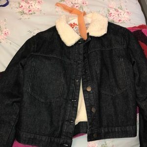 Black and fur jacket